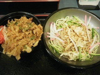 小諸そばの冷麺かき揚げ丼セット大盛り