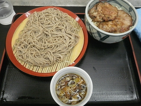 山吹の生姜焼丼セットもりそば