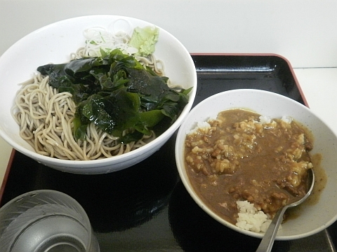 梅もと 冷かけそば大盛＋カレーセット